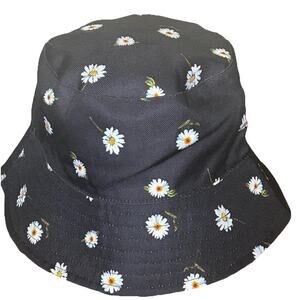 Alice + Olivia Bucket Hat Daisy Floral Y2K Fishermans Hat Black White Daisies